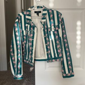 Floral denim jacket